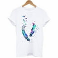 thumbnail image 3 of Leesechin Womens Clothes Tops Summer Fashion Short Sleeve T-Shirt Feather Print Casual Top Tee Blouse Graphic Tees Women Teen, 3 of 3