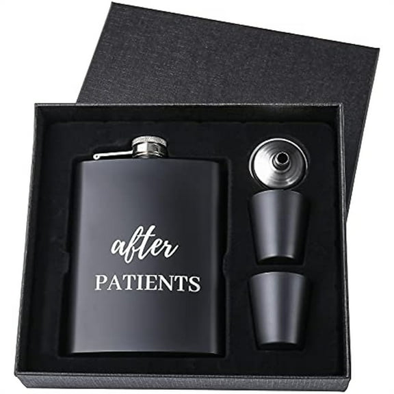 WSBArt 8oz Black Stainless Steel Hip Flask Set, Unisex Portable Outdoor Wine Bottle with 2 Stainless Steel Cups and 1 Funnel, Durable and Leak-Proof Design for Travel, Camping Outdoor Activities