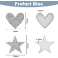 thumbnail image 2 of 16Pcs 2 Style Star and Heart Beaded Appliques Patch Silver Iron on Sew on Clothing Patches Large Plastic Sequin Heart and Star Sewing Badge, 2 of 5