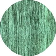 thumbnail image 1 of Ahgly Company Indoor Round Abstract Turquoise Blue Modern Area Rugs, 7' Round, 1 of 4