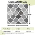 thumbnail image 2 of Black and White Geometric Quatrefoil Pattern Square Fitted Tablecloth with Elastic Edge,Square Table Cover,Washable Elastic Table Cover for Home Kitchen Party Decor 36"x36", 2 of 6