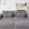 thumbnail image 4 of 87” Modern Oversized Corduroy Sectional for Living Room Bedroom – No Assembly | Removable Footstools | Corduroy | Cushion Back | Square Arms, 4 of 22
