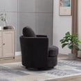 thumbnail image 5 of 31.9"W Swivel Accent Chair,Chenille Barrel Chair Comfy Accent Sofa Chair for Living Room,360°Swivel Leisure Arm Chair Club Chair for Bedroom,Office,Black, 5 of 8