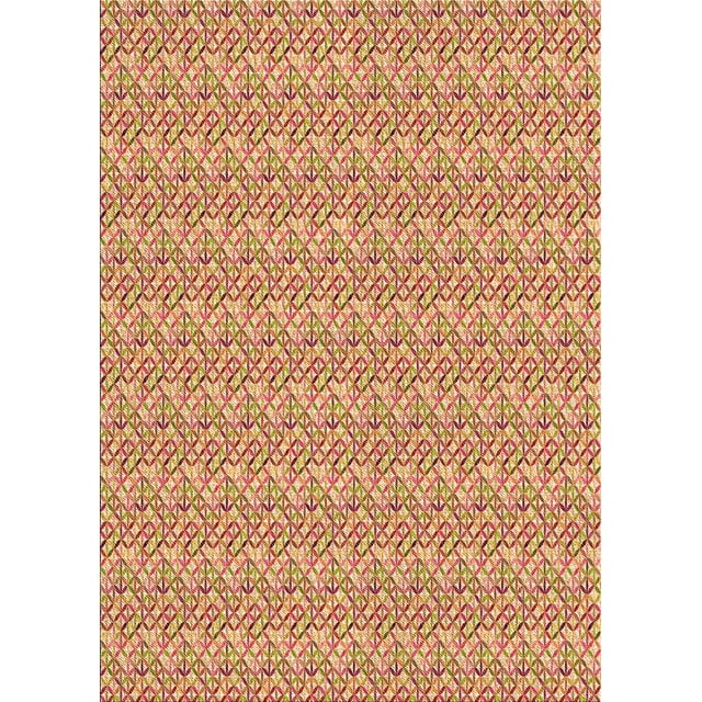 Ahgly Company Machine Washable Indoor Rectangle Transitional Grapefruit Red Area Rugs, 5' x 7'