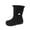 Black, variant on Girls Bow Pearl Mid Calf Boots Kids Fleece Lined Flat Winter Boots for Party and Dress Outfits