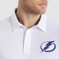 thumbnail image 7 of Men's Fanatics White Tampa Bay Lightning Authentic Pro Rink Raglan Polo, 7 of 7