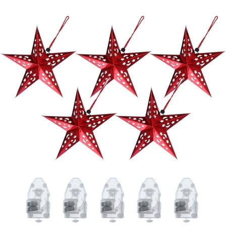 

1 Set of Christmas Hanging Pendant Stereo Pentastar Hanging Light Xmas Decor