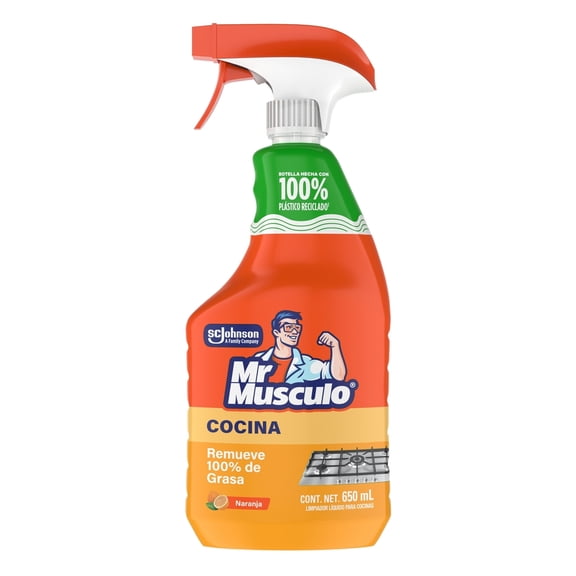 Limpiador Liquido para Cocina Mr. Músculo Desengrasante Naranja 650 ml