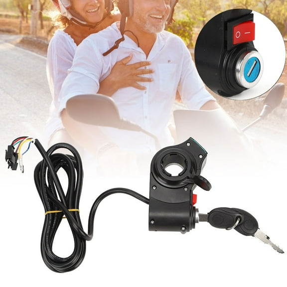 Zerodis Electric Scooters Throttle Grip,Electric Scooters Throttle, Red Screen Thumb Lock and Switch Electric Scooters Throttle Grip Accessories Black