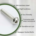 thumbnail image 2 of Bgsha 20PCS M6 Hex Socket Button Head Bolts/Screws Fully Threaded 304 Stainless Steel, 2 of 5