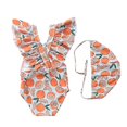 thumbnail image 1 of 2-8y Girls Swimwear One Piece Children's Swimsuit With Hat R, 1 of 5