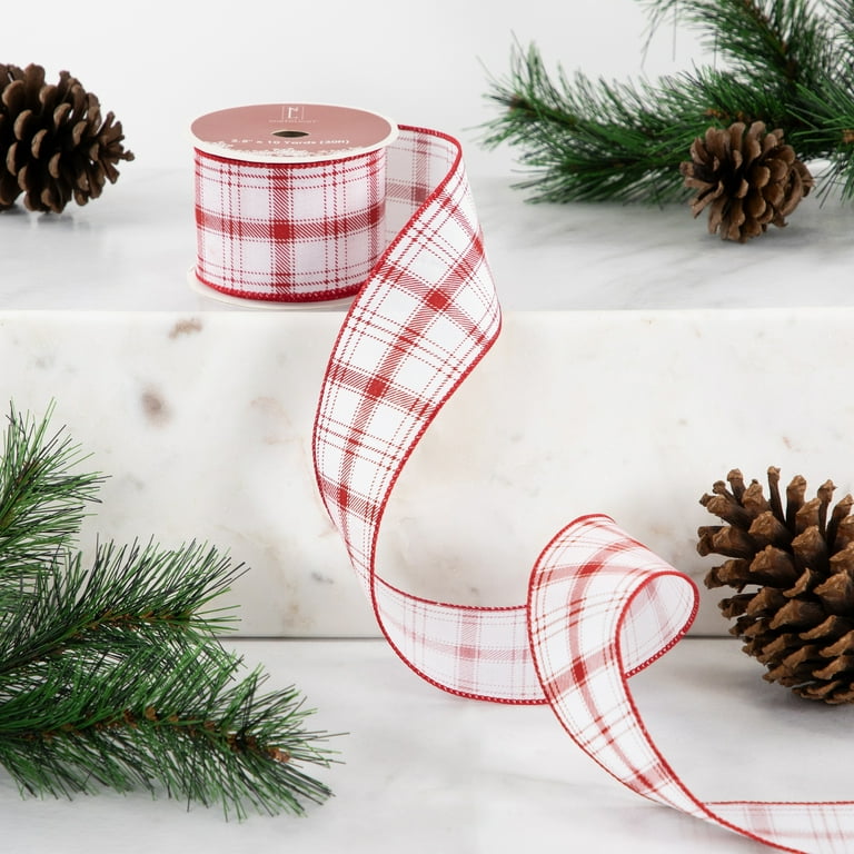 Morex Wired Satin Ribbon - 2.5 Inch By 10 Yard Red Paisley Texas Two Step Ribbon For Crafts, Bows & Gift Wrapping