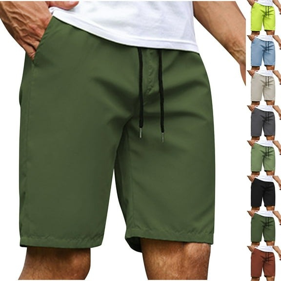 FRSASU Mens Golf Shorts Lightweight Hiking Shorts Casual Summer Straight Leg Shorts Red