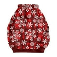 thumbnail image 4 of Women's Christmas Snowflake Print Zip-Up Hoodie Festive Holiday Winter Warm Fleece Jacket with Pockets, 4 of 5