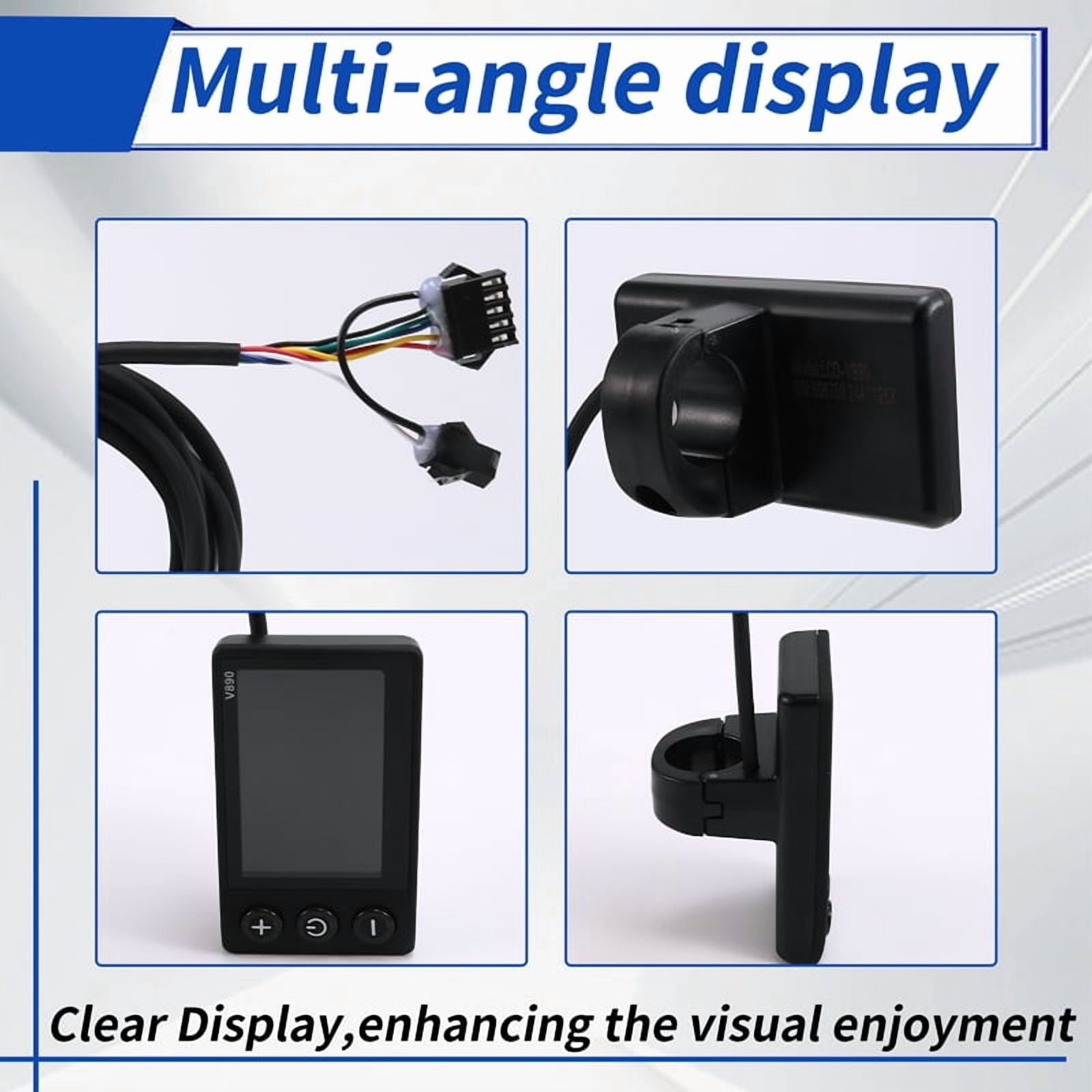 V890 Electric Bicycle LCD Display Multifunctional Riding Color Screen Control Panel for 22.2mm Handlebar
