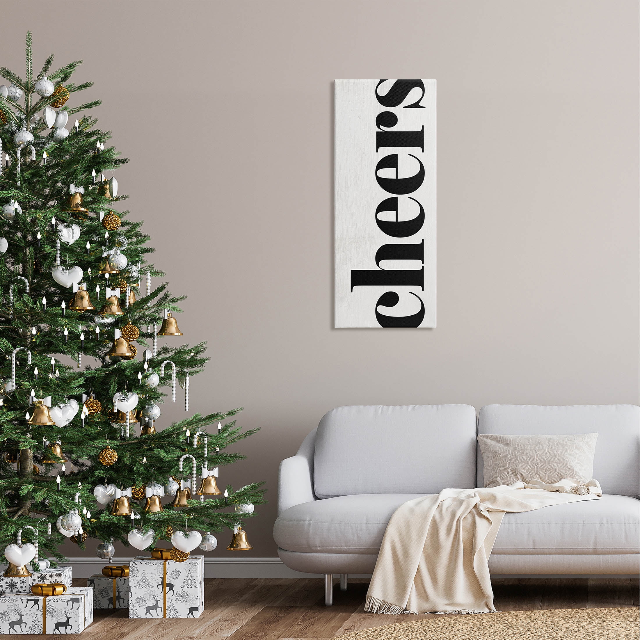 Cheers Holiday Kitchen Sign Holiday Graphic Art Gallery Wrapped Canvas Print Wall Art