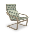 thumbnail image 1 of Vintage Armchair Pad and Slipcover, Retro Sports Car Pattern with Classic Vehicle on a Pastel Background, 1 Piece Soft Cushion Replacement with Removable Cover, Pale Green and Slate Blue, by Ambesonne, 1 of 1