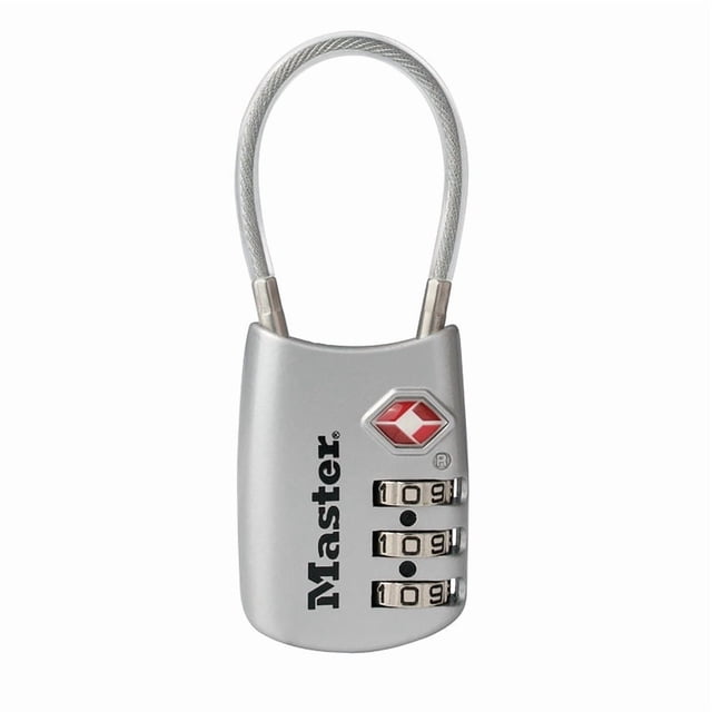 Candado para equipaje Master Lock, combinación de 3 esferas, acero, 4 cm