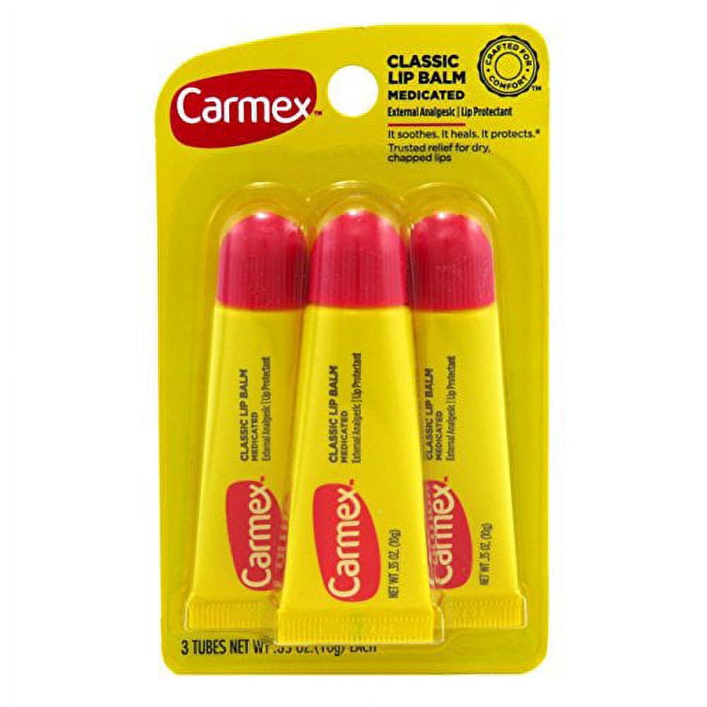 Carmex Classic Medicated Lip Balm, SPF 15, 3 ea (Pack of 4)