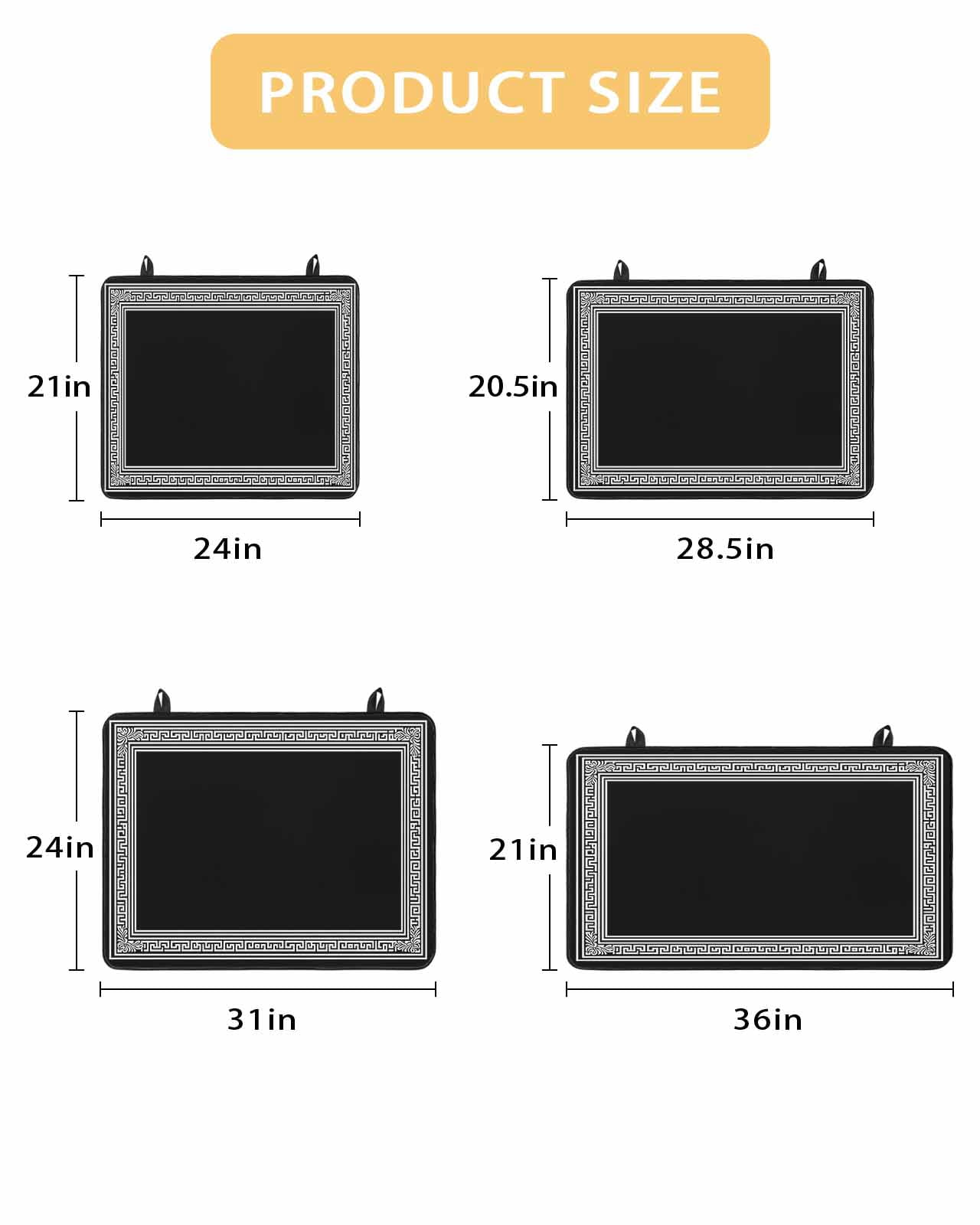 nqOlkjepod Large Induction Cooktop Protector Mat 24"x21", Black Geometric Stove Top Covers for Electric Stove, Country Farm Traditional Chinese Tile Stove Burner Cover Mats, Glass Top Stove Cover