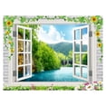 thumbnail image 1 of 1 t ed 3D creativo, ventana, flor, alfombra , decoración colgante para habitación # Zulema Tapiz colgante de pared 3D, 1 of 8