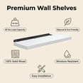 thumbnail image 3 of MEHOOM 36" Rustic Solid Wood Floating Shelves for Wall Set of 2, White Book Shelves,Wall Shelves for Bathroom,Bedroom,Living Room,Kitchen,Study Room, Kids Room, Farmhouse Decor, 3 of 11