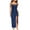 Navy, variant on Timegard Summer Dresses for Women Square Neck Slim Comfy Split Evening Long Dress Formal Dress