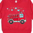 thumbnail image 3 of Inktastic Valentine Fire Truck with Cute Dalmatian and Hearts Toddler Sweatshirt, 3 of 4