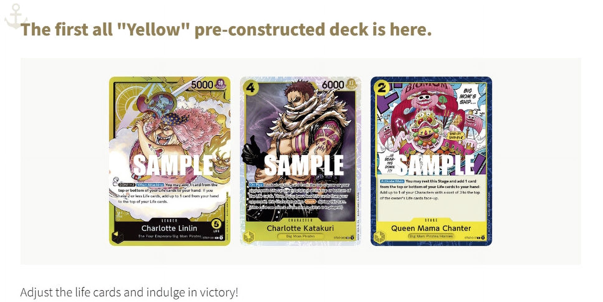 BANDAI HOBBY ONE PIECE TCG Big Mom Pirates Starter Deck ST-07, Yellow Deck,  6-Count Display - Walmart.com