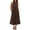 Brown, variant on Summer Plus Size Beach Dresses For Women Solid Color Sling Loose Linen Coverup Summer Dresses — Black∣L