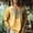 Yellow, variant on FAWUUDO Men's Henley Shirt Long Sleeve Print Embroidered Gauze Shirts Casual V Neck Cotton Linen Beach Hippie Shirt Yellow