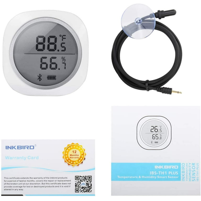 INKBIRD Wireless Thermometer Hygrometer Data Logger ,IBS-TH1 Plus+Aquarium  Probe Thermohygrometers 