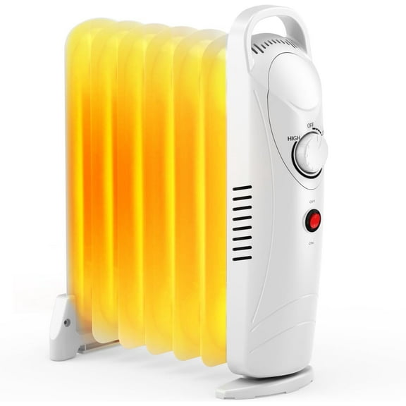 700W Oil-Filled Radiant Heater with Adjustable Thermostat, Automatic Power-off f