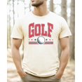 thumbnail image 2 of Red White & Blue Golf Shirt for Men Golf Ball and Stars T-Shirt for Golfer Natural Shirt Adult 2XL, 2 of 5