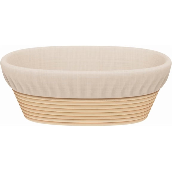 Oval Bread Proofing Basket, Handmade Sourdough Bread Baking Supplies, Banneton Bread Proofing Basket Brotform with Proofing Cloth Liner for Sourdough Bread, Baking