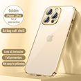 thumbnail image 1 of TECH CIRCLE Clear Case Compatible with iPhone 13 Pro Case, Crystal-Clear Shockproof Thin Silicone Case, Yellowing-Resistant Slim Transparent TPU Phone Case, Project Zero Series, Clear, 6.1 in, Gold, 1 of 5