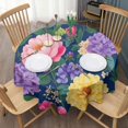 thumbnail image 3 of Pioneer Flower Floral Print Pattern Round Tablecloth 60"x60",Wrinkle Wipeable Table Cloth for Kitchen Dining Room Picnic Patio Party, 3 of 6