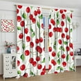 thumbnail image 5 of Fruit Berry Curtains, Fresh Red Cherry Berry Summer Green Garden Rod Pocket Blackout Window Treaments Drapes for Dining Room Kitchen Cafe, 84" W X 84" L, 5 of 6