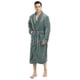 thumbnail image 1 of Bata de Baño NY Threads de Coral Fleece de Lujo para Hombre Gris Talla L-XL, 1 of 6