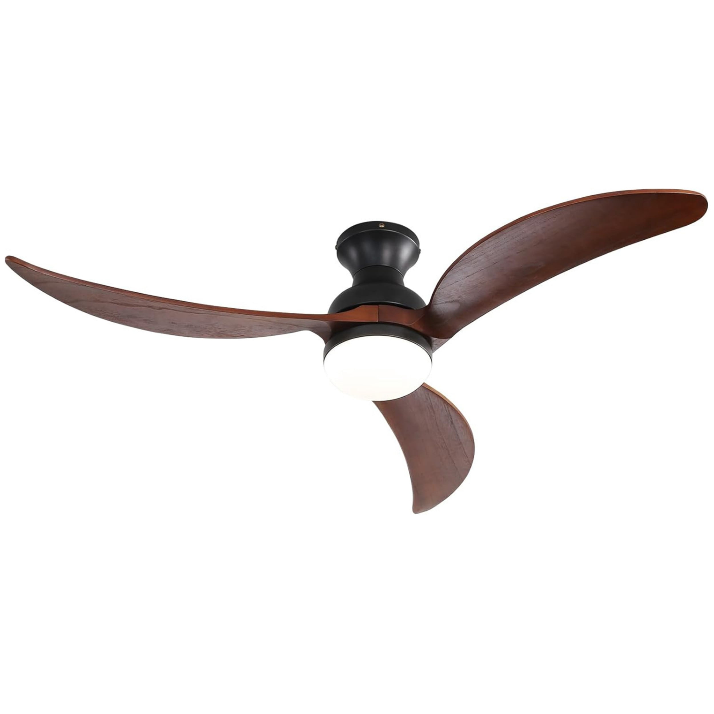 Sofucor 52" Flush Mount Ceiling Fan with LED Lights and Remote Control, Modern