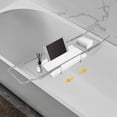 thumbnail image 6 of Expandable Bathtub Tray Stainless Steel Bathtub Tray with Marble Board, 6 of 20
