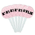 thumbnail image 1 of Kylie Cupcake Picks Toppers - Set of 6 - Pink Speckles, 1 of 1