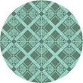 thumbnail image 1 of Ahgly Company Indoor Round Patterned Tiffany Blue Area Rugs, 6' Round, 1 of 6