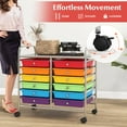 thumbnail image 5 of GOFLAME 12-Drawer Rolling Storage Cart, Multifunctional Art Craft Organizer Cart, Mobile Utility Storage Cart with Removable Drawers & Lockable Wheels, Craft Cart for Home Office S, 5 of 7