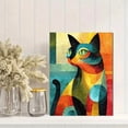 thumbnail image 2 of Maximalist Retro Cat Canvas Wall Art, Colorful Affirmation Print, Trendy Home Wall Decor, 2 of 8
