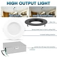thumbnail image 6 of Luxrite 4 Inch LED Recessed Ceiling Light, 15W, 5CCT 2700K-5000K, 1300LM, Dimmable - Black, 6 of 7
