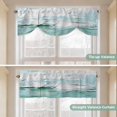 thumbnail image 6 of Abstract Teal Tie Up Window Valance Green White Oil Painting Texture Modern Art Tie-up Valance for Kitchen Windows Adjustable Small Curtain Balloon Shades for Kitchen Bathroom Cafe 42x12inch, 6 of 9