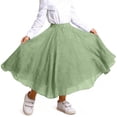 thumbnail image 6 of ATOGUTA Girls Skirt Casual High Waist Stretchy A-Line Skirts Soft Skorts Fashion Clothes Size 4T-15. Green, 6 of 6