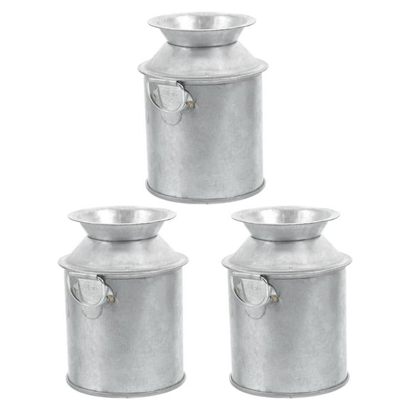 LEORX 3Pcs Small Rustic Vases Silver Metal Flower Pot for Mini House Decor