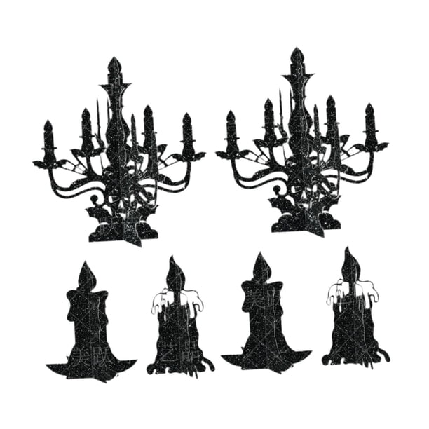 6 candelabros de Halloween, adornos para candelabros, accesorios para mesa, decoración de Halloween, candelabro 3D, decoración para fiestas
